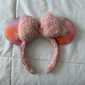 Fluffy Pink and Orange Bow Headband